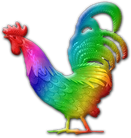 Rainbow Colored Rooster
